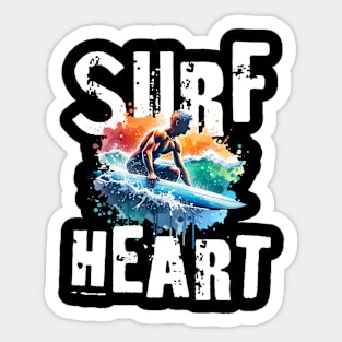 Surf heart Sticker